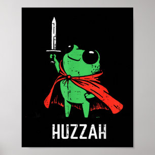 Poster Frog Sword Cape Huzzah Drôle Meme Fantastique Garç