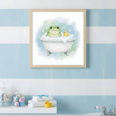 Poster Froggy Bath Time Fun Kids Bathroom Wall Art