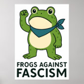 Poster Frogs Against Fascism Portland Frog Protest (Devant)
