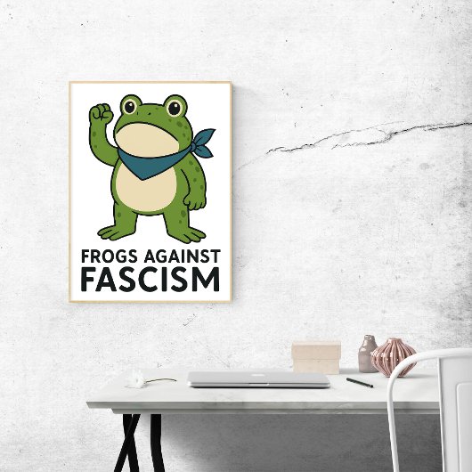 Poster Frogs Against Fascism Portland Frog Protest