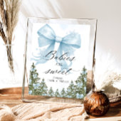 Poster Froid à l'extérieur de l'hiver Blue Bow Baby sont