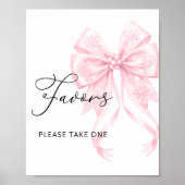 Poster Froid Hiver Hiver Pink Bow Baby shower Faveurs (Devant)
