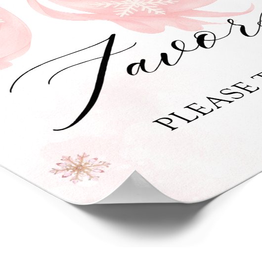 Poster Froid Hiver Hiver Pink Bow Baby shower Faveurs (Coin)