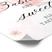 Poster Froid Hiver Hiver Pink Bow Baby sont doux (Coin)