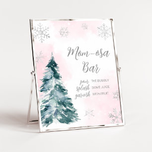 Poster Froid Hors Baby shower Rose d'hiver Maman Osa Bar
