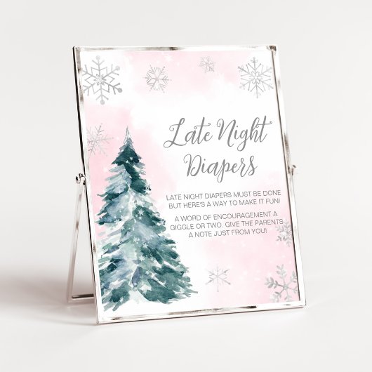 Poster Froid Hors Pink Winter Late Night Diapers