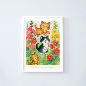 Poster Frolicking Country Chats in Flower Garden