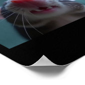 Poster Fromage ! Autocollant de rat de compagnie  (Coin)