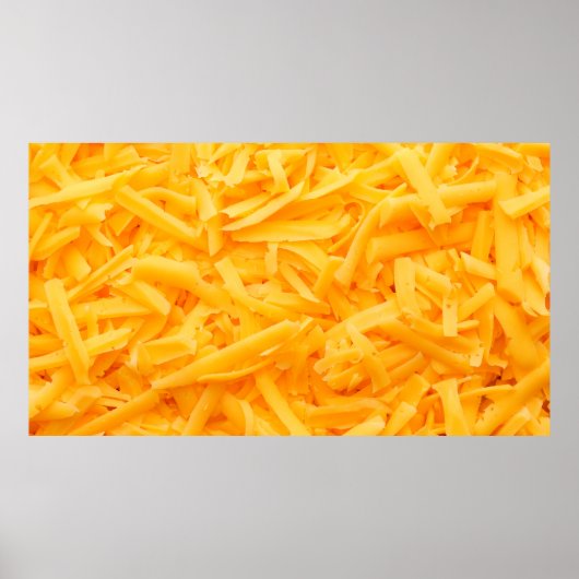 Poster fromage cheddar râpé vue du haut (Devant)