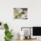 Poster Fromage de chèvre - chevre - aux herbes sur (Bureau à domicile)