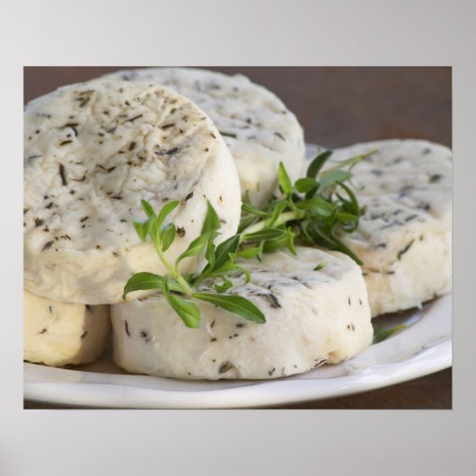 Poster Fromage de chèvre français - chèvre - avec des her (Devant)