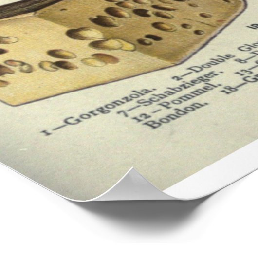 Poster Fromage vintage (Coin)