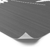 Poster Fronds de fougères, blanc sur gris charbon / gris (Coin)