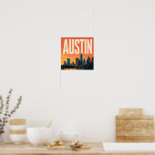 Poster Front de mer d'Austin Texas Capitole (Cuisine)