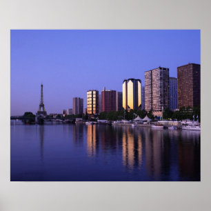 Poster Front de Seine et Tour Eiffel, Paris, France