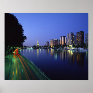 Poster Front de Seine et Tour Eiffel, Paris, France 2