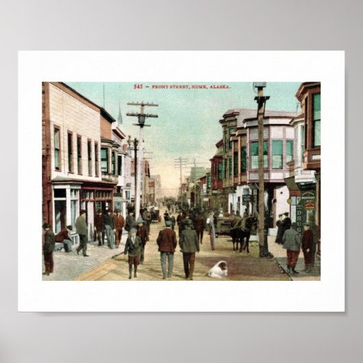 Poster Front St., Nome, Alaska c1910 Vintage (Devant)