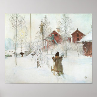 Poster Front Yard et Wash House par Carl Larsson