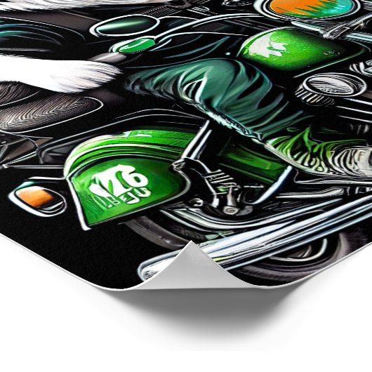 Poster Frontière Collie Chien Conduite Vélo St. Patrick's (Coin)