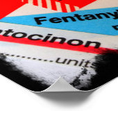 POSTER FRONTIÈRE DE GRUNGE ÉTIQUETTE COLORÉ (Coin)