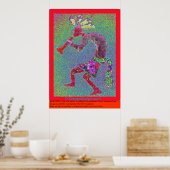 POSTER FRONTIÈRE ROUGE MYSTIQUE KOKOPELLI (Cuisine)