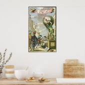 Poster Frontispice d'atlas d'époque baroque Globe terrest (Cuisine)