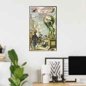 Poster Frontispice d'atlas d'époque baroque Globe terrest (Bureau à domicile)