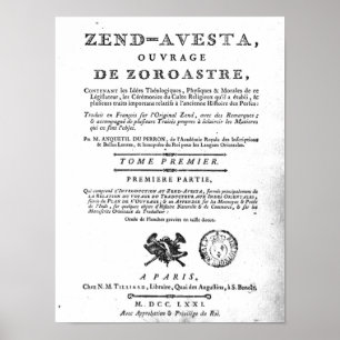 Poster Frontispice d'une édition de 'Zend