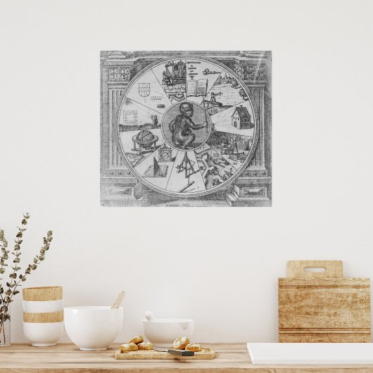 Poster Frontispiece à l'Utriusque de Robert Fludd (Cuisine)