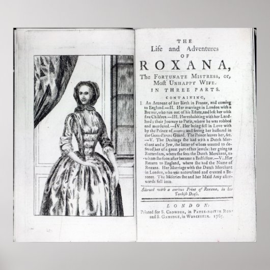 Poster Frontispiece à 'Roxana, le Fortunate (Devant)
