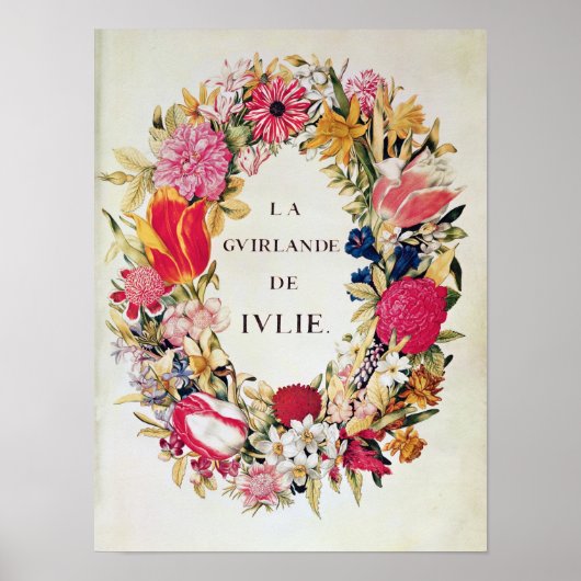 Poster Frontispiece de 'La Guirlande de Julie', c.1642 (Devant)