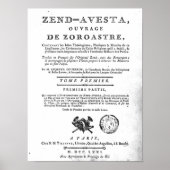 Poster Frontispiece d'une édition du 'Zend (Devant)