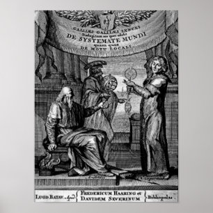 Poster Frontispiece of 'Dialogus De Systemate Mundi'