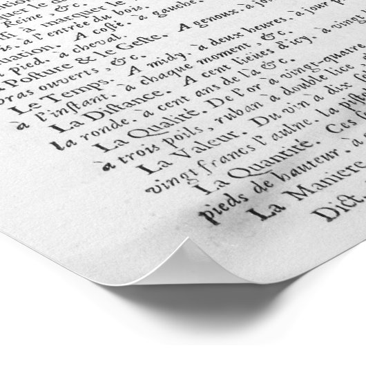 Poster Frontispiece pour le dictionnaire de l'Académie fr (Coin)