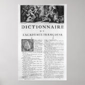 Poster Frontispiece pour le dictionnaire de l'Académie fr (Devant)