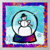 Poster Frost Man Snow Globe Folk Art (Devant)