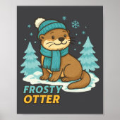Poster Frosty Otter Winter Charm Art Long Sleeve  (Devant)