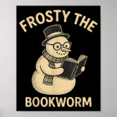 Poster Frosty The Bookworm Snowman Reading (Devant)