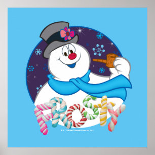 Poster Frosty the Snowman™ Nom du Sucre de canne coloré
