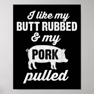 Poster Frotte Mes Fesses Drôle Bbq Barbeque Fumoir Grill