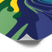Poster Frotte vibrante de vert, jaune et bleu (Coin)