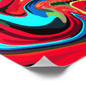 Poster Frottes Abstraites vibrantes avec rouge, vert et b (Coin)