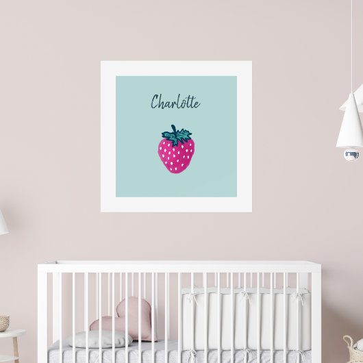 Poster Fruit aux fraises mûre Nom personnalisé (Pépinière 2)