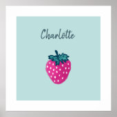Poster Fruit aux fraises mûre Nom personnalisé (Devant)