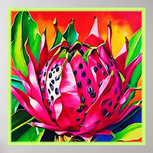 Poster Fruit de dragon exotique (Devant)