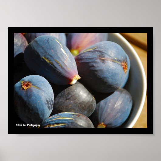 Poster Fruit de figue violette dans un bol (Devant)