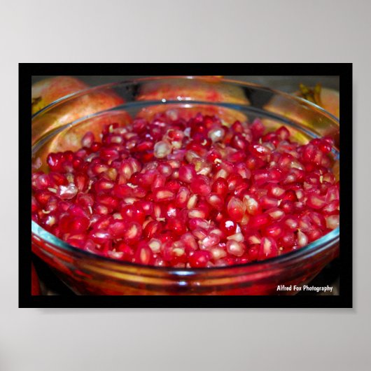 Poster Fruit de grenade dans un bol (Devant)