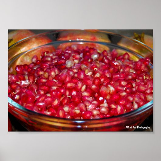 Poster Fruit de grenade dans un bol (Devant)
