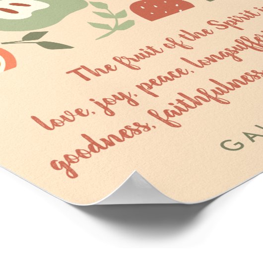 Poster Fruit de l'Esprit Écriture Abstraite (Coin)