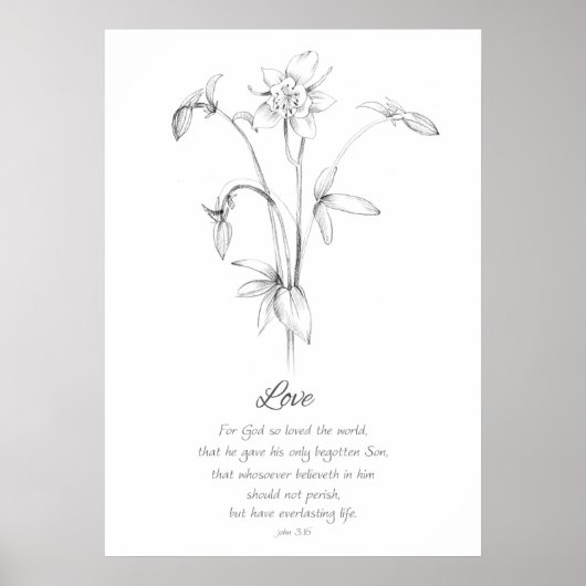Poster Fruit de l'Esprit Jean 3:16 Amour Écriture Bible (Devant)